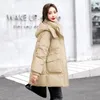Korki damskie płaszcza bawełniane płuczki dla kobiet zima moda długą zagęszcza ciepła koreańska koreańska kurtka z rękawów