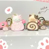 Cute Cat Cake Roll Keybel Kawaii Kitty Keyring Doll Stan School Bage Akcesoria 240511