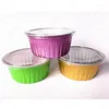 Wegwerpbekers rietjes 20 stks Net rood ronde aluminium folie Foil Fruitsalade Verpakkingskom 600 ml grote cup diy bakvormige cake banketin doos