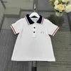 Lyxiga barn polo skjorta mångfärgade ränder barn t-skjorta baby t-shirt storlek 100-150 sommar andningsbar tyg pojke kort ärm tjej lapel tees 24 april