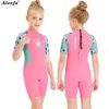 Kids Girls Néoprène 2,5 mm Suite de plongée en combinaison Suite de maillot de bain hivern
