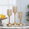 Titulares de vela European Luxury Crystal Gold Decoração de decoração de casamento Centerpieces home Candelabra Diming Decor