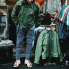 Autumn Winter Maden Army Green Retro Bomber Jackets Misplaatste schuine zakknop gesp gew. Zweedse motorfiets katoenen jas 240511