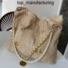 2024SS Casual Straw Bags Designer Tote Baga Pearl Chains Crossbody Luksusowa torebka moda ramię płótno Lady Letter Torebka Portfel telefon