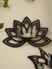 Decorative Plates Lotus Butterfly Floating Wall Shelf Crystal Display Home Wood Decor Aesthetic Room Decoration Modern