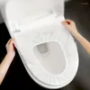 Toalettstol täcker 10 st/set icke-halkpasserbar vattentät premium individuellt lindad bärbar elastisk rembadrum rent