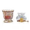 Candle Holders 1Pc Decorative Butter Lamp Base Handcraft Ceramic Candlestick (Random Pattern)