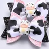 Haaraccessoires 2 Solid Cowhide Ribbon Bow Baby Hair Clips Handgemaakte booghaarclips Flash Emmer Childrens Hair Clips D240514