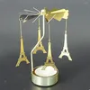 Candle Holders Spinning Rotary Metal Carousel Tea Light Holder Stand Xmas Gift Romantic Rotation Candlestick DIY Table Desk D