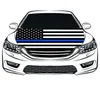 Thin Blue Line USA National Flag Car Hood Cover 33x5ft 100PolyesterEngine Elastic Tyger kan tvättas1987681