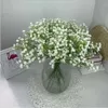 Baby oddech sztuczny fałszywy gipsophila białe jedwabne kwiaty roślina domowa dekoracja ślubna 0824