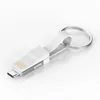 3 In 1 USB kabel Micro USB Type C -verlichtingskabel voor Samsung Xiaomi Huawei Mini Keychain Charger Charging Cables Hardwarekabels