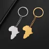 Keychains Lanyards Jeshayuan African Map Pendant Pendant Keychain for Women Men en acier inoxydable Clé Rague ethnique mode 2023 Nouveau dans les accessoires clés Y240510