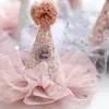 Accessori per capelli ragazze corona principessa fascia rosa pizzo corona fiore per bambini band neonati photo pops festy per bambini accessori per capelli