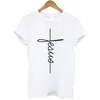 T-shirt pour femmes T-shirt Summer Short Slve Jesus T-shirt Christian Cross Printing Strtwear Ladies Graphic Summer Femme Casual T Y240509