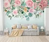 Wallpapers Noordse aquarel bloemen behang papel adheivo decorativo para muebles papieren peint muurschildering rouleau hand geschilderde bloem