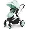 Poussettes # Nouveau Luxury Pu Leather Baby Baby Srollerhigh-Grade-Grade Landscape Landscape Infant CarriageEggshell Forceaufolding Pram H240514