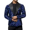 Costumes pour hommes Gold Sequins Shiny Suit Veste de mariage Performance Performent Party Robe Silver Blue Black Blazers S M L XL XXL