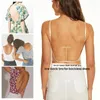 Women's Shapers damskie damskie stanik podnoszące drut podnoszący głęboki w kształcie litery U Plunge Backless z wielokrotnym kabrioletem przezroczyste paski do ciała trwające