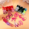 Accessoires de cheveux 62pcs / Set Girls Migne Elastic Hair Bands Bow Hairpins Flower Coil Clip Rubberse Band Tail Holder Kids Baby Hair Accessoire