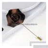 Pins Brooches Pins Brooches Mens Lapel Handmade Rose Flower Boutonniere Stick For Man Suits Jewelry Accessories Drop Delivery Jewelr Dh456