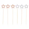 50100Pcs Star Disposable Bamboo Skewers Food Cocktail Picks Buffet Fruit Cupcake Fork Sticks Party Table Decoration Supplies 240422