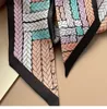 Halsduk designer halsdukar stekt degvridningar stickad tunn smal långsilk halsduk vår sommar 100% silk twill bunt wrap handtag band womsan hals