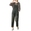 Jeans femininos Aricaca Mulheres macacões plus size long jean jumpsuits ladies street use jeans casuais