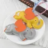 Candy Color Pu Leather Elephant Model Keychain Key Chains Ring Holder Fashion Designe Keychains for Porte Clef Gift Men Women Car Bag Pendant Accessories No Box