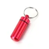 Förvaringslådor BINS Legering Waterproof 17x48mm Aluminium Metal Pill Box Case Keyring Key Chain Ring Medicine Organizer Bottle Holder Conta OTRL6