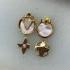 Elegant Designer Earrings For Women Flower Letter Star Clip Ear Stud Dangle Drop Earring Ear Drop Gold 18K Plated Stainless Steel Hoop Earrings Wedding Jewelry Gift