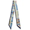 Halsduk designer halsdukar stekt degvridningar stickad tunn smal långsilk halsduk vår sommar 100% silk twill bunt wrap handtag band womsan hals