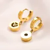 2024 LETTRE Classique Charme d'oreille Broupe de luxe Design-oreilles Stud Oreads Elegant Femmes Premium Boucles d'oreilles Boucles d'oreilles Couple 18k Gold Gold 925 Silver Hot Brand Accessoires