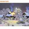 Paintings CHENISTORY Frameless Snow House DIY Painting By Numbers Landscape Wall Art Picture Hand Painted Oil For Home Decor Arts