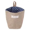 Storage Bags Jute Canvas Sundries Basket Mini Desktop Bag And Play Mat Toys Organizer Hanging Box For Large Toy