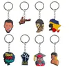 Andere schwarze MTI Style 45 Schlüsselbundschlüsselkette für Kid Boy Girl Party bevorzugt Geschenk Ring -Weihnachtsfans Keyring Schultaschen Rucksack Koffer OTCM4