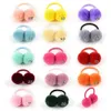 Accessoires de cheveux 14 pièces / lot 1,4 petite boule de double fourrure solide avec corde élastique bandeau artisanal adapté aux enfants et aux filles accessoires de cheveux D240513