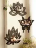 Decorative Plates Lotus Butterfly Floating Wall Shelf Crystal Display Home Wood Decor Aesthetic Room Decoration Modern