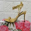 Rome Sandalen ontwerpers schoenen voor dames mode koehide lakleer smalbandgespanning Stiletto hiel hakfolie 10,5 cm hoge hakken sandaal 35-43