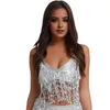 Carri armati da donna con paillettes camisole scintillante marcata marcata per donne nightclub danza da ballo performance reggiseno luccicante sfilata sfacciata