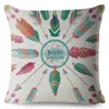 Kissen Bohemian Style Federpfeile Abdeckung für Sofa Home Decor Throw Pillowcase Print Geometrische Hülle Leinen 45 45 cm