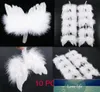 10st White Feather Wing Home Party Wedding Ornaments Xmas Decor Lovely Chic Angel Christmas Tree Decation Hanging Ornament Fact7526524