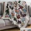 Dekens Textile City Ins Jigsaw Puzzle Throwd Deken Jacquard Weave Iti Home Decoratieve kwast Tapeste Tapestry Outdoor Cam Mat Drop Dhvak