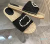 15A 2024 Women's Slippers Summer Sexy sandals Designer straw woven platform sandals Flats Fashion old shoes women beach comfortable outerwear shoes