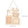 Frames 4 Pcs Crismistmas Decor DIY Picture Frame Love Household Hollow Wooden Po White Base