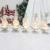 Ljusstakare metallhållare jultomten snögubbe matbord dekoration tealight stativ skrivbord hem dekor jul ljusstake