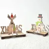 Kandelaars 2 Set Kerstmis houten houder natuurlijke stijl kandelaardesktop ornament voor huwelijksfeestwoningdecoratie met roestvrij