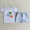 Kleidung Sets Sommer Mode Jungen fischen Jagd schwarze Kurzärmel -Fischmuster Shorts Set Großhandel Boutique Kinder Kleidung