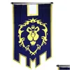 Banner Flagi 128x64CM Horde Alliance Flag Home Dacron Cosplay Party 230704 Drop dostawa ogród Świąteczne zapasy DHE3C