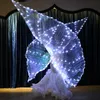 Led Isis Wings Belly Dance Colorful Futterfly Wings Glowing Light Up Costume Performance Clothing for Halloween Christmas Party 240513